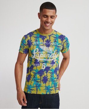 Superdry All Over Print Lite Férfi Pólók Sárga | XSVTH4683